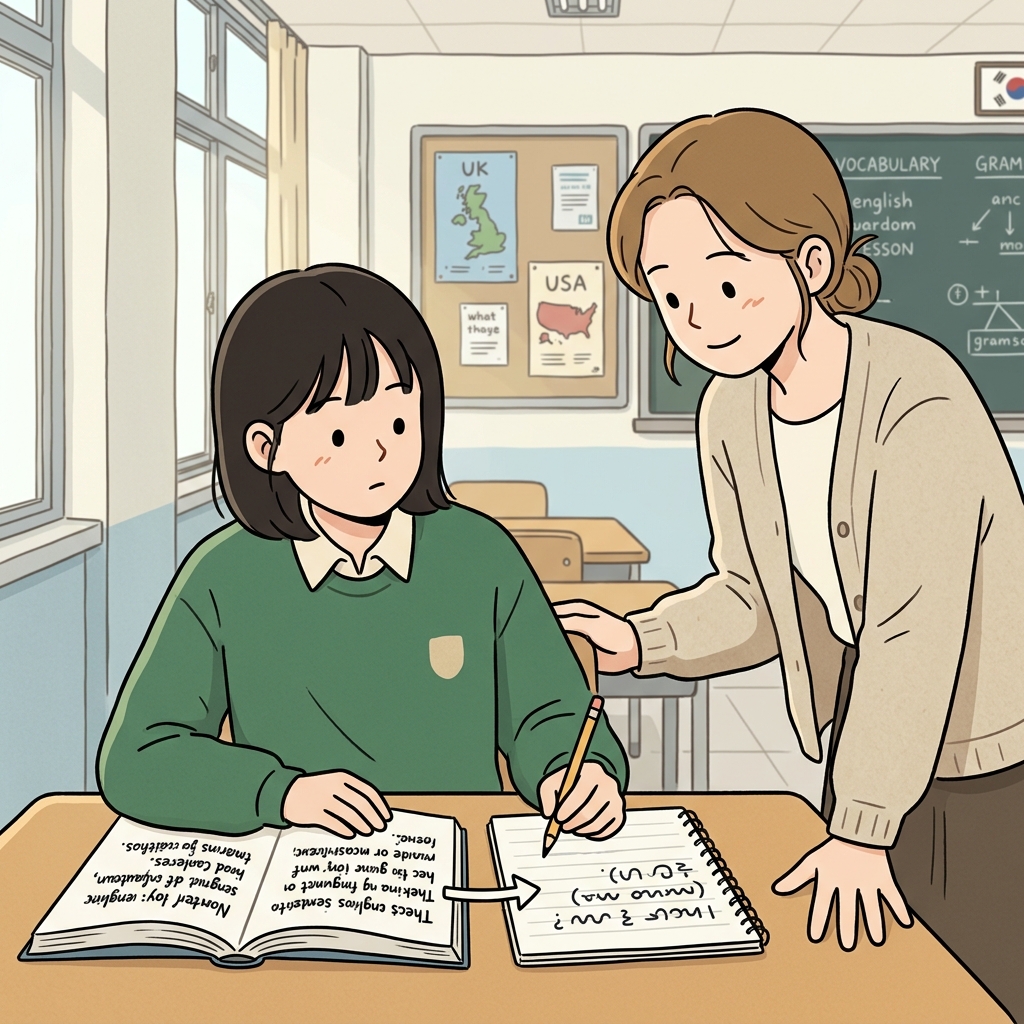 The student paraphrased a difficult sentence into simple English.