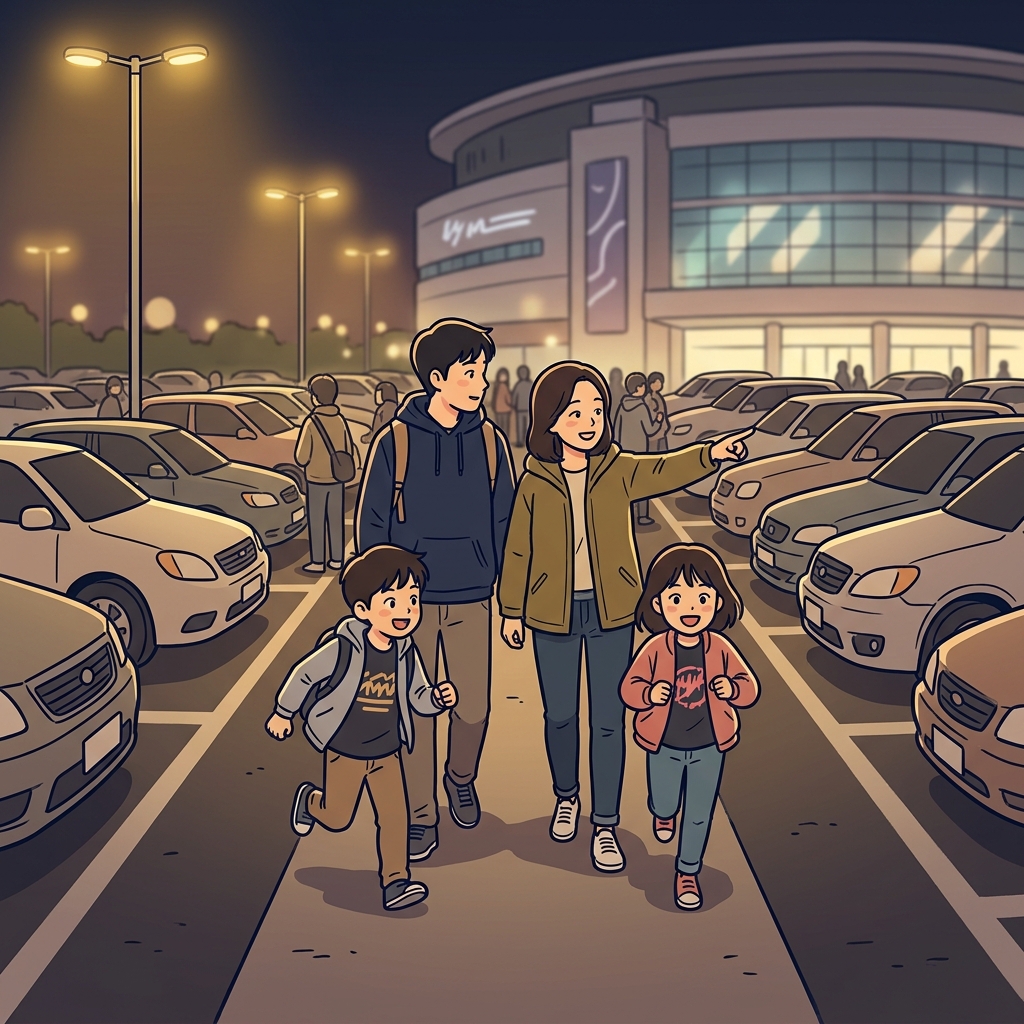 공연이 끝나자 사람들은 모두 주차장으로 서둘러 향했다.