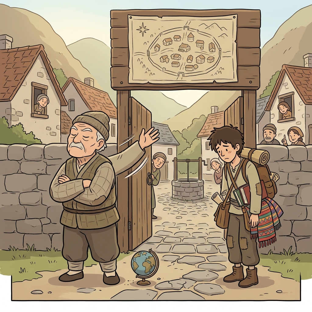 His parochial worldview made him dismiss anything from outside the village.