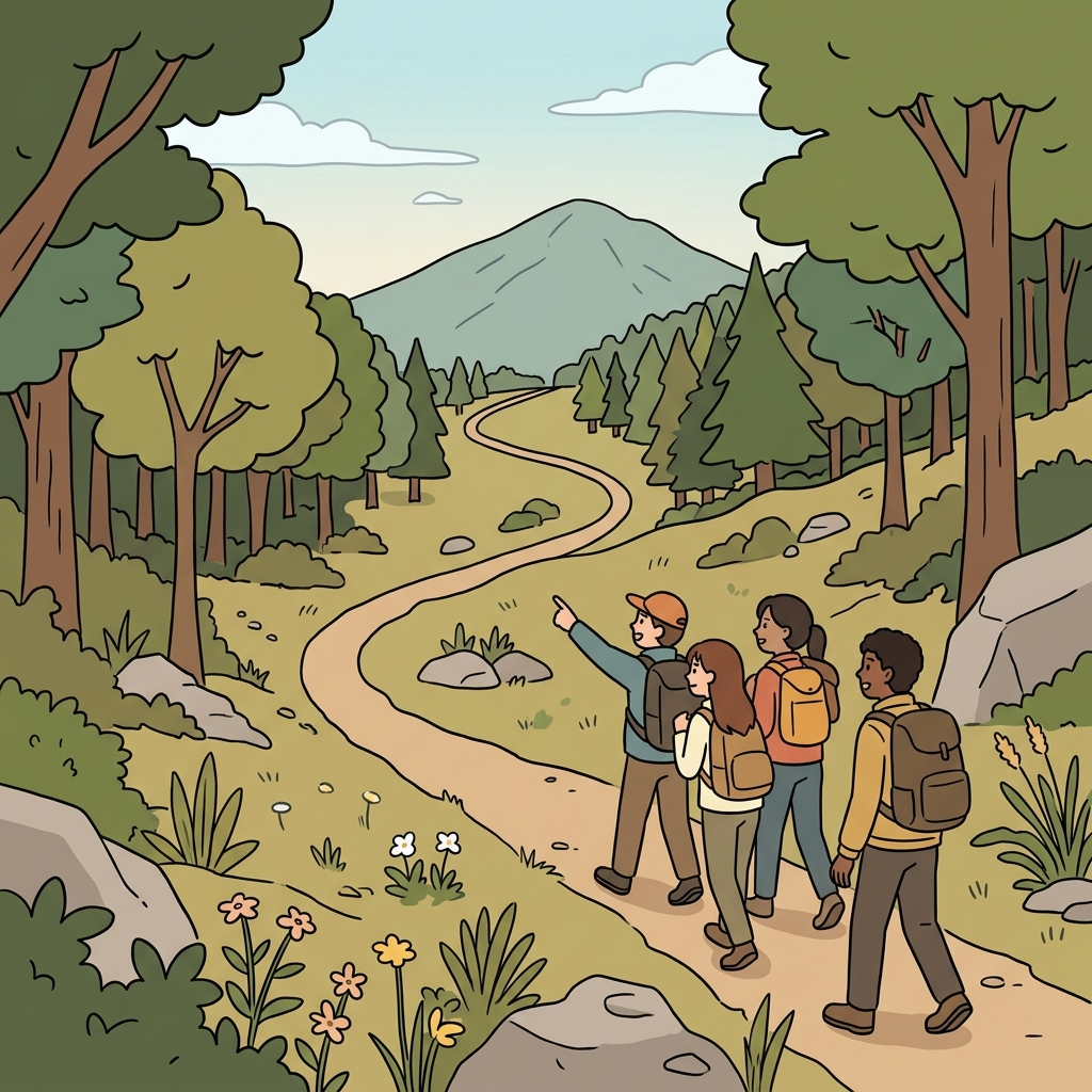 등산객들은 좁은 산길을 따라 정상으로 올라갔다. ("패스 웨이!" → 지나가는 길(pass way)이 바로 통로다)
