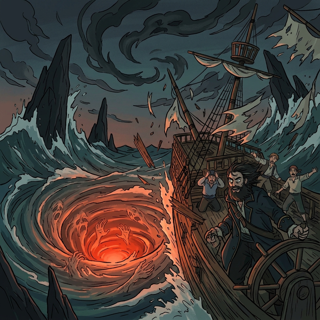 The reckless captain sailed into perdition, ignoring every warning from his crew.
