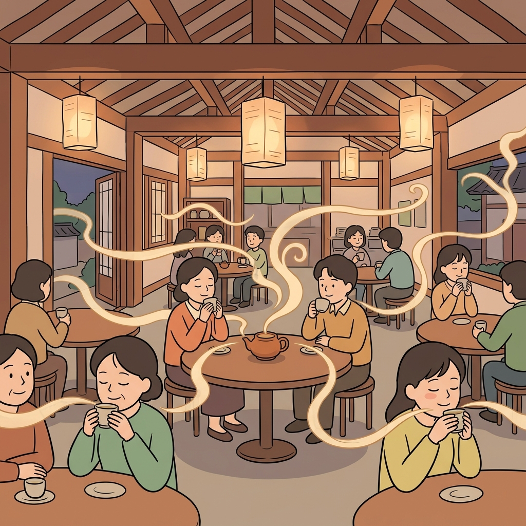 찻집 안 구석구석까지 재스민 향이 스며들었다.
