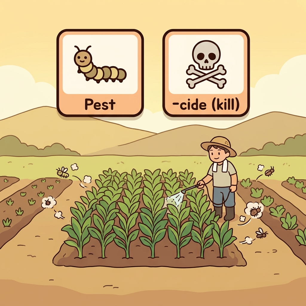 Pesticide protects plants from harmful pests.