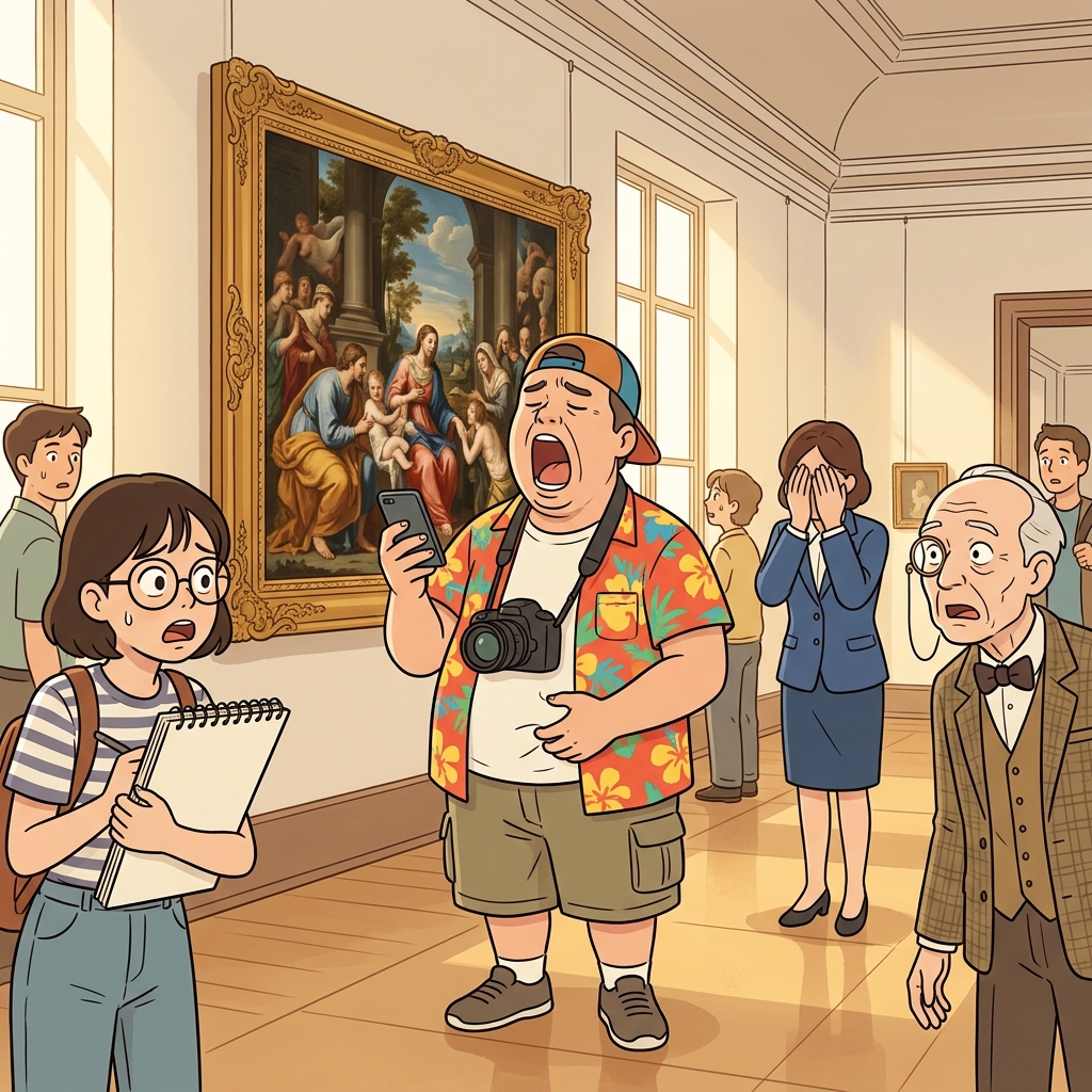 The philistine yawned loudly in front of the priceless Renaissance painting.