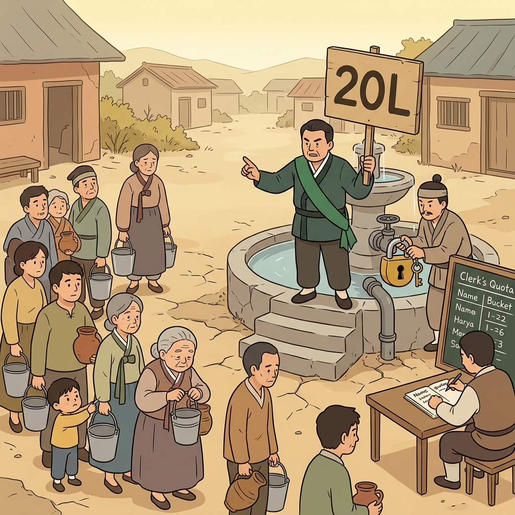 가뭄이 심해서 시장이 물 사용에 제한을 걸었다.