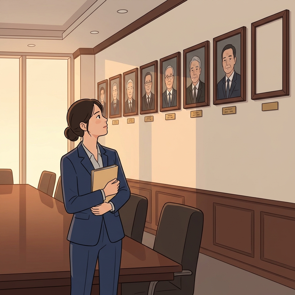 The new CEO studies portraits of every predecessor lining the boardroom wall.