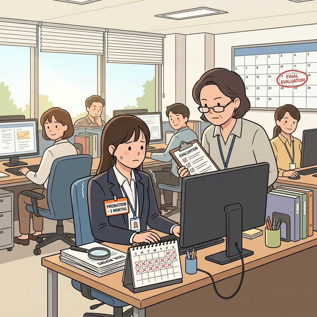 신입은 3개월 수습 기간을 거쳐야 정직원이 된다.