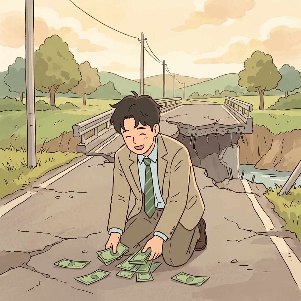 그는 오늘의 이익만 바라보는 근시안적인 생각을 했다. (Pure하게 Blind하다. → 한쪽만 보고 다른 것은 못 본다.)