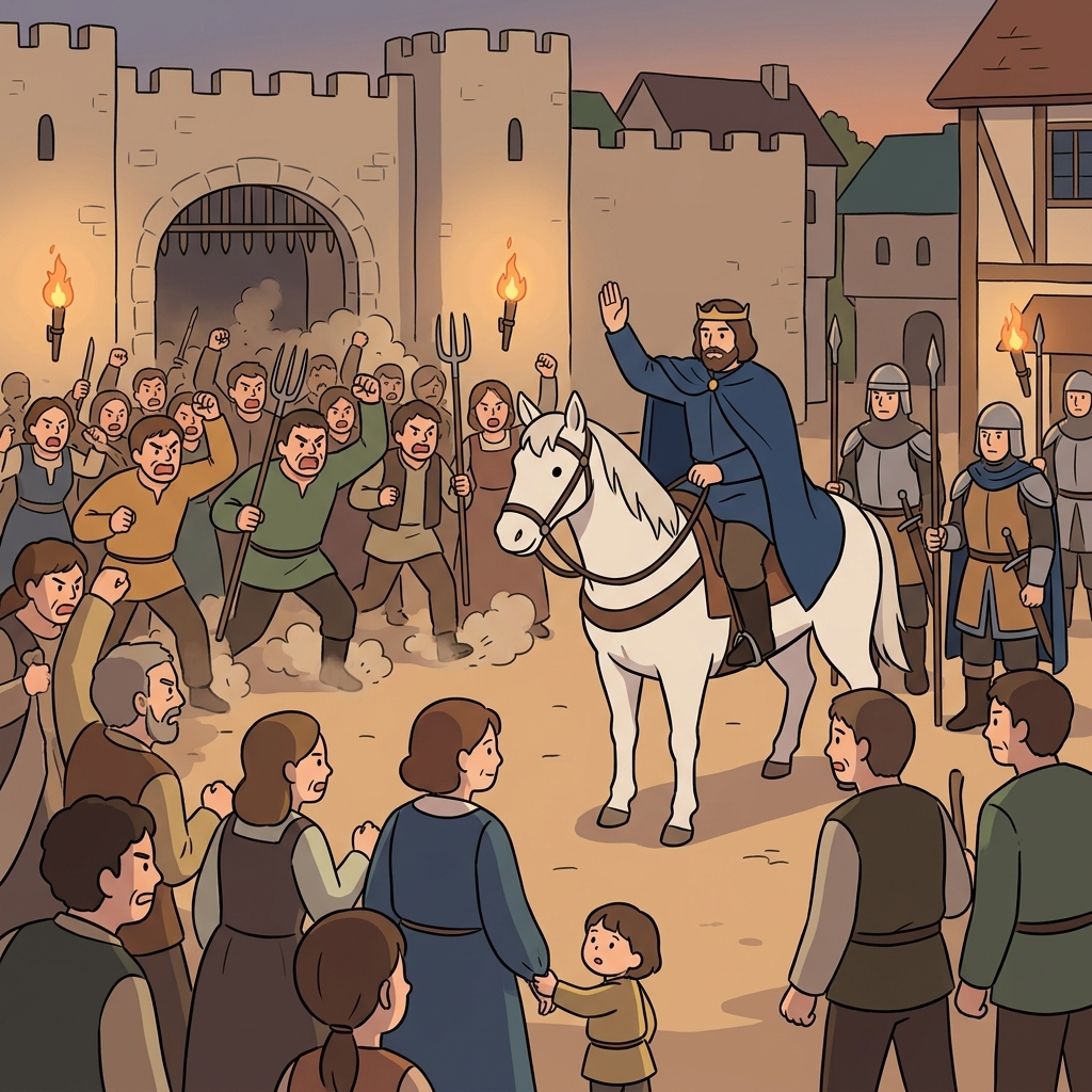 The king rides out to quell the rebellion before it spreads further.