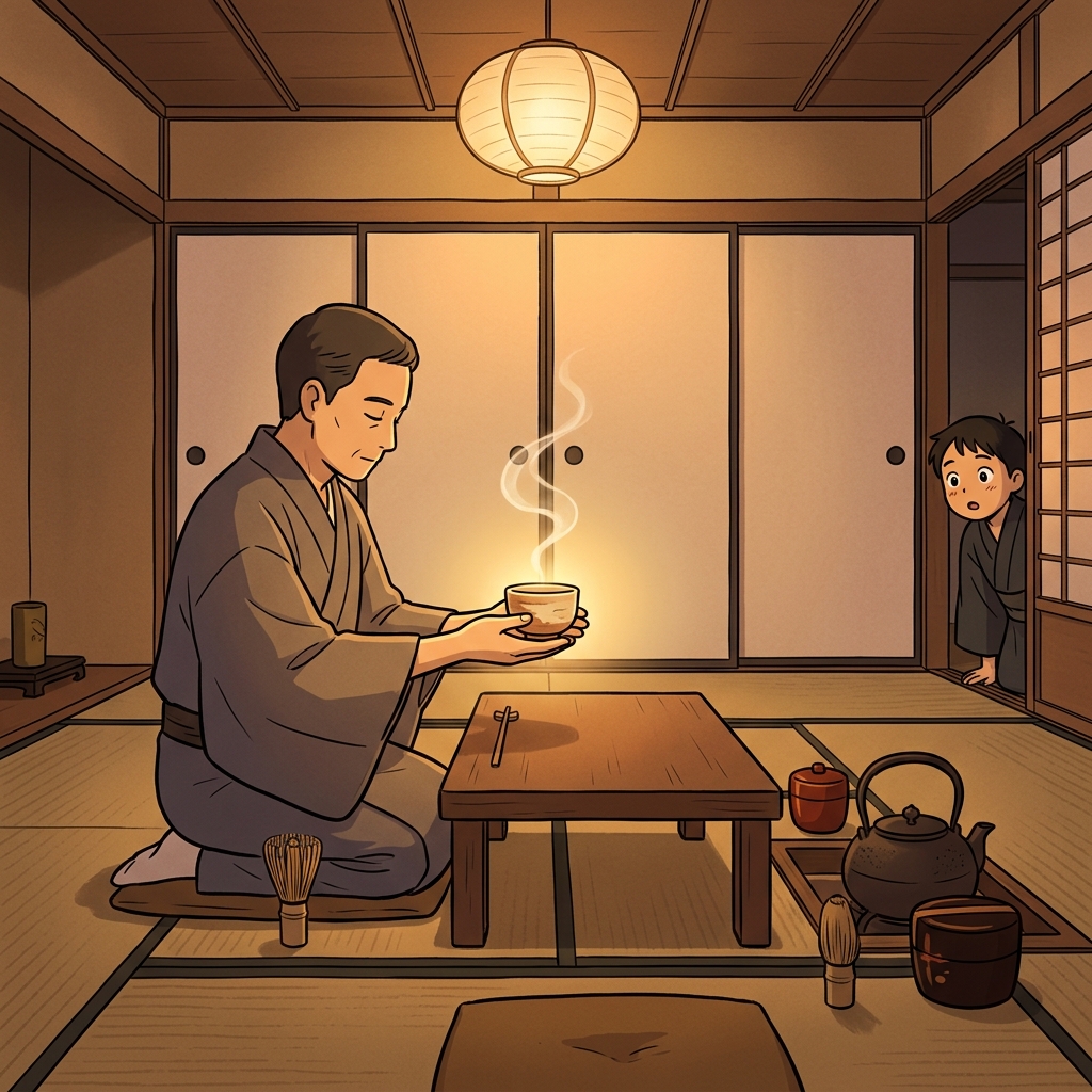 This tiny teacup captures the quintessence of Japanese tea ceremony tradition.