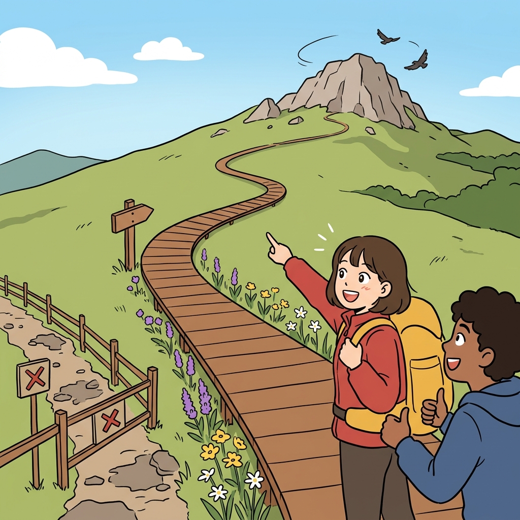 The mountain summit is finally reachable after the new trail opened last spring.
