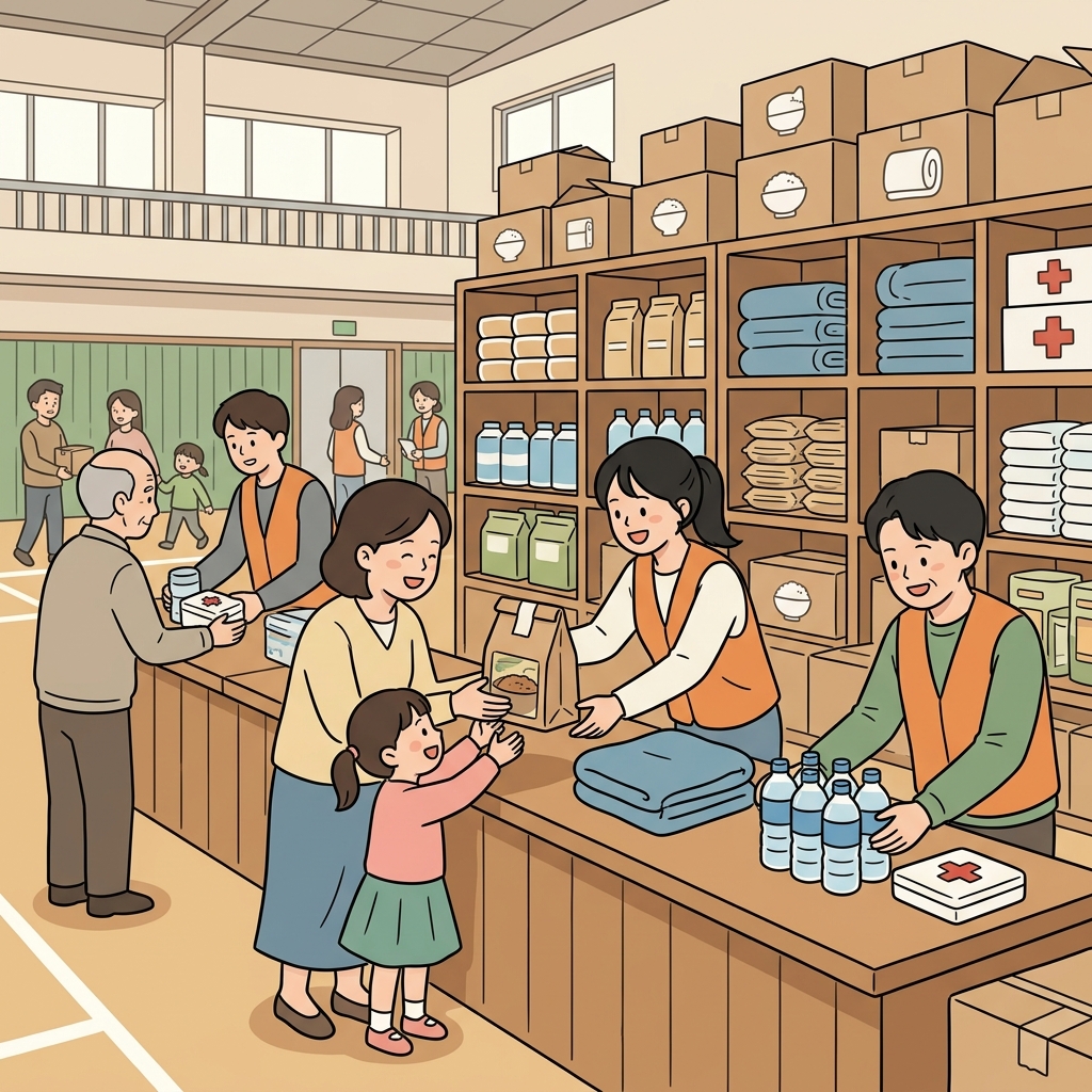 Emergency supplies were readily available after the earthquake.