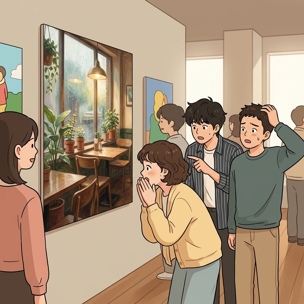 그 사실적인 그림은 거의 실제 사진처럼 보였다. (리얼(Real) + 스틱(Stick) → 진짜처럼 딱 붙어 있다!)