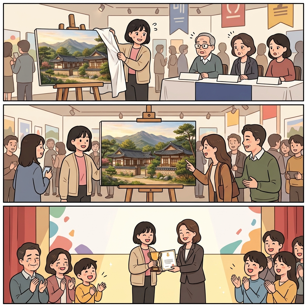그 사실적인 그림은 예술적이었고, 사람들은 어린 화가의 미래를 밝게 기대했다.