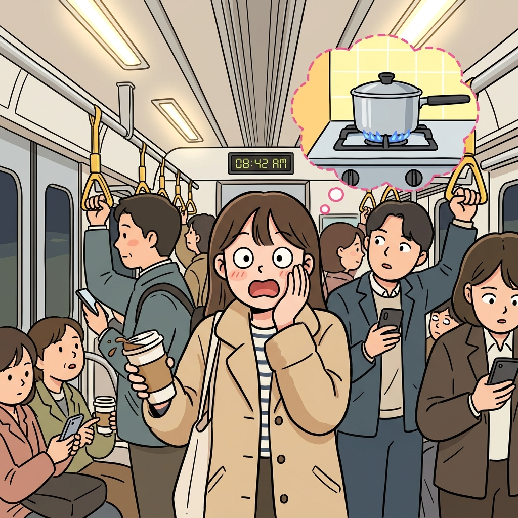 Halfway to work, she suddenly realized she'd left the stove on.