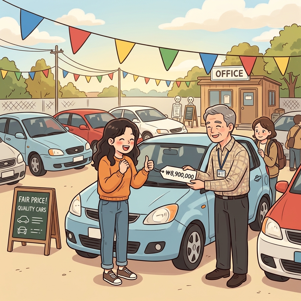 The used car was reasonably priced, so she bought it on the spot.