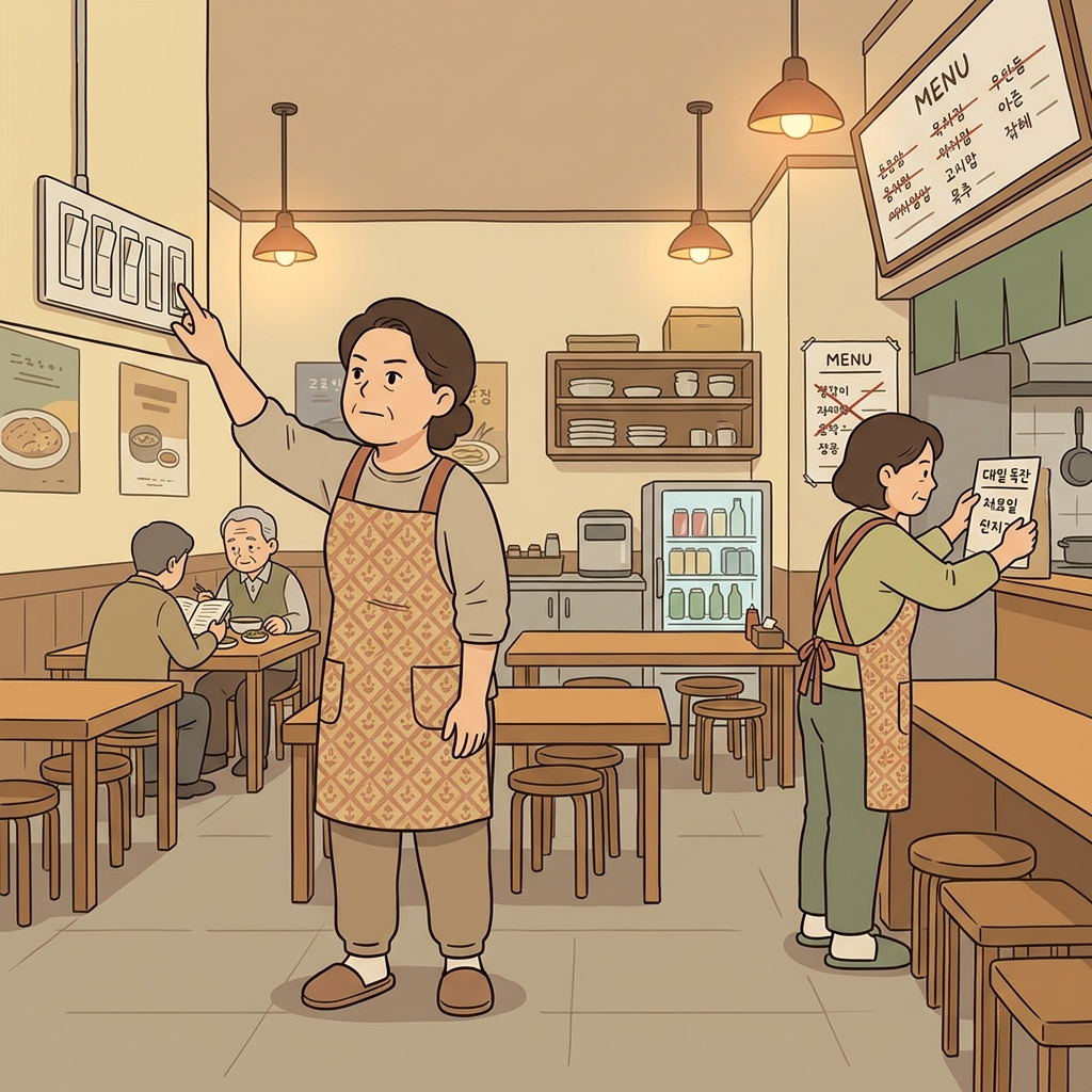 그 식당은 불필요한 비용을 줄이며 경기 침체를 버텨 냈다. (그 식당은 경기 침체가 오자 비용이 많이 드는 것들을 모두 Reset했다.)