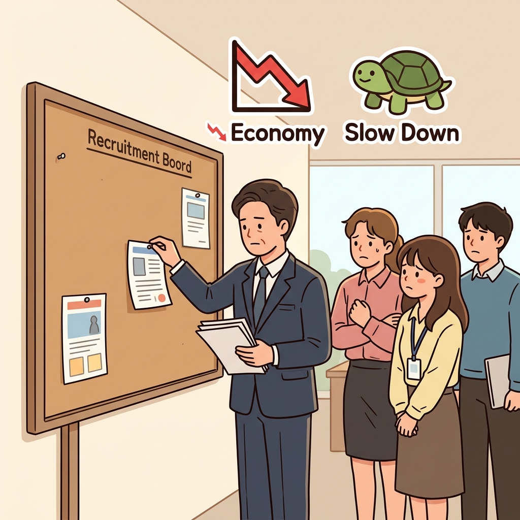 The recession forced many companies to reduce hiring.