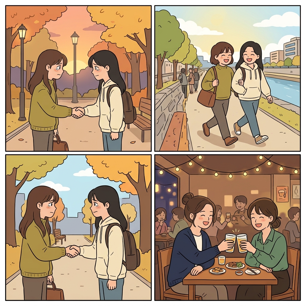 그들의 화해는 축하로 이어졌고 모두의 존경을 받았다.