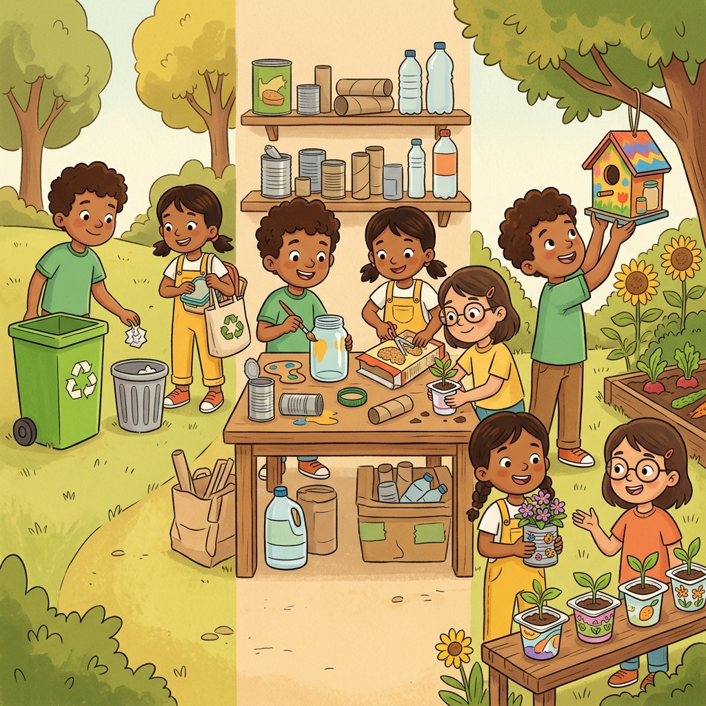 They reduced waste, reused materials, and produced something new.