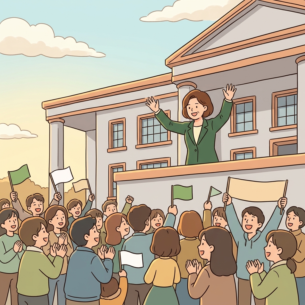 국민들이 새로운 지도자를 선출한 뒤 정권이 바뀌었다. ("좋은 Regime은 내 짐을 덜어준다. → 나라를 운영하는 체제")