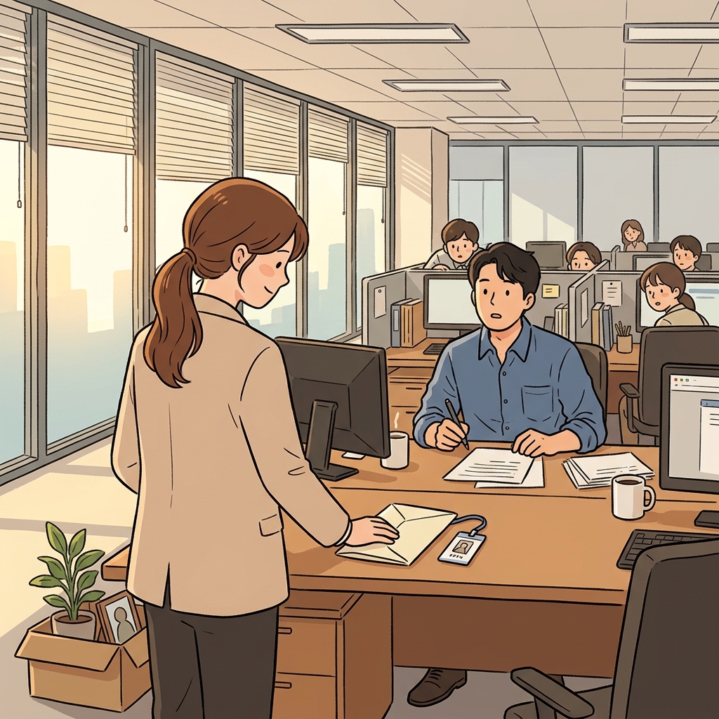 After years of stress, she decided to resign from her corporate job.