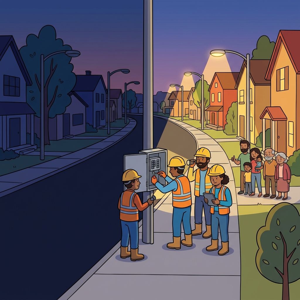 The engineers worked together to resolve the power outage.