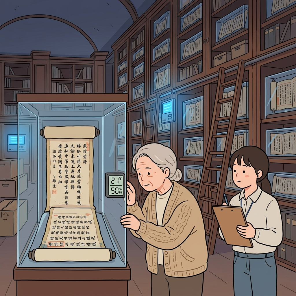 도서관의 온습도 관리 덕분에 오래된 문서들이 잘 보존되고 있다.