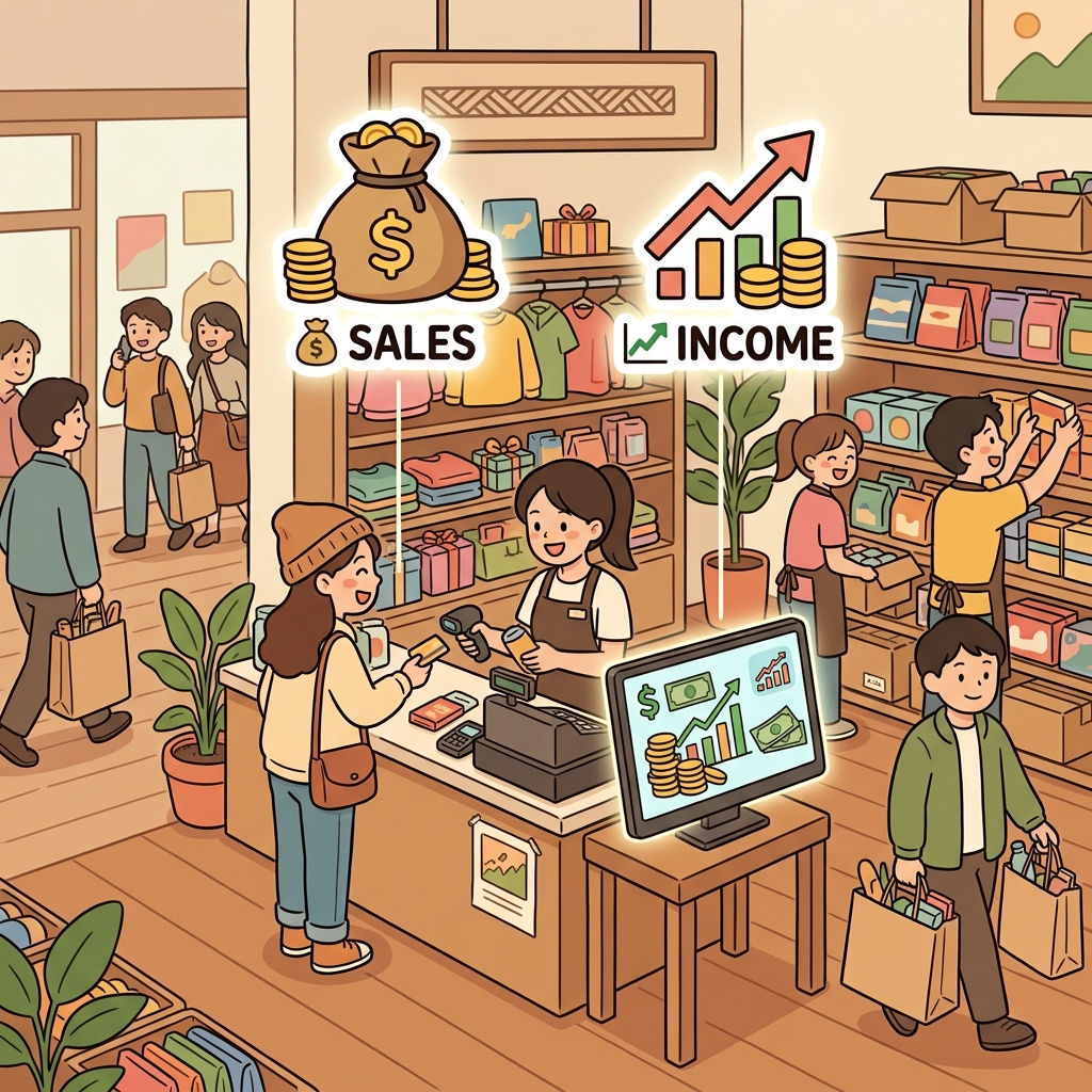 판매량이 늘어나자 회사의 매출도 증가했다.