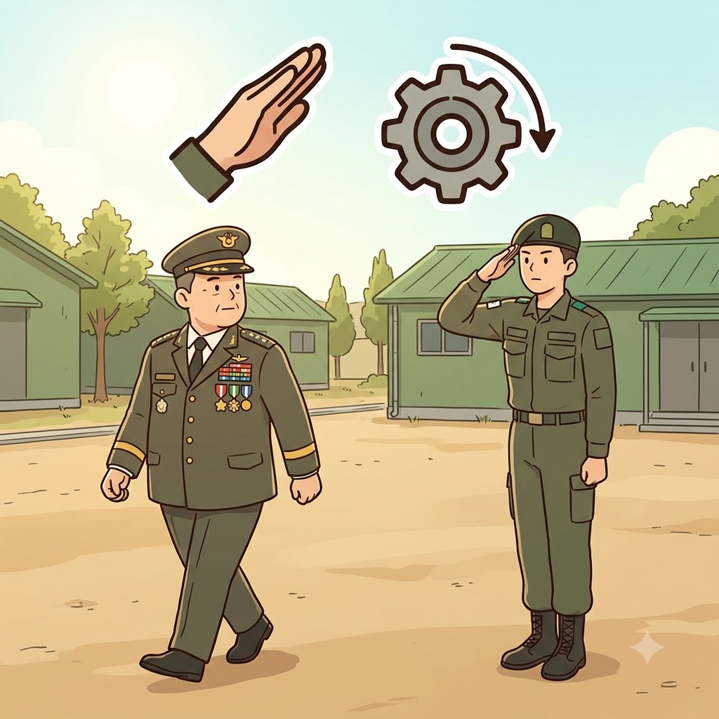 SALUTE(salute) + ATION(action) — the action of raising a hand in a strict SALUTE is the ultimate military salutation.