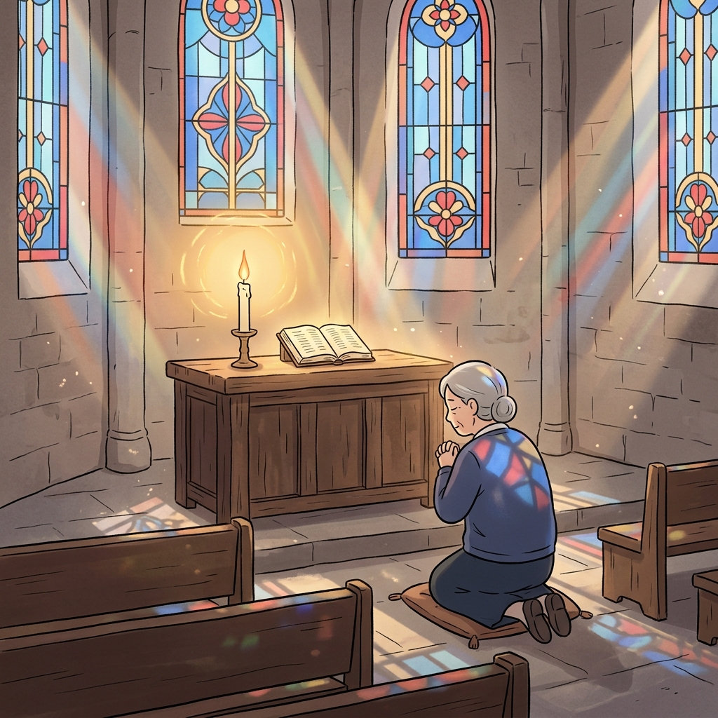 The old chapel felt sanctified as morning light poured through the stained glass.