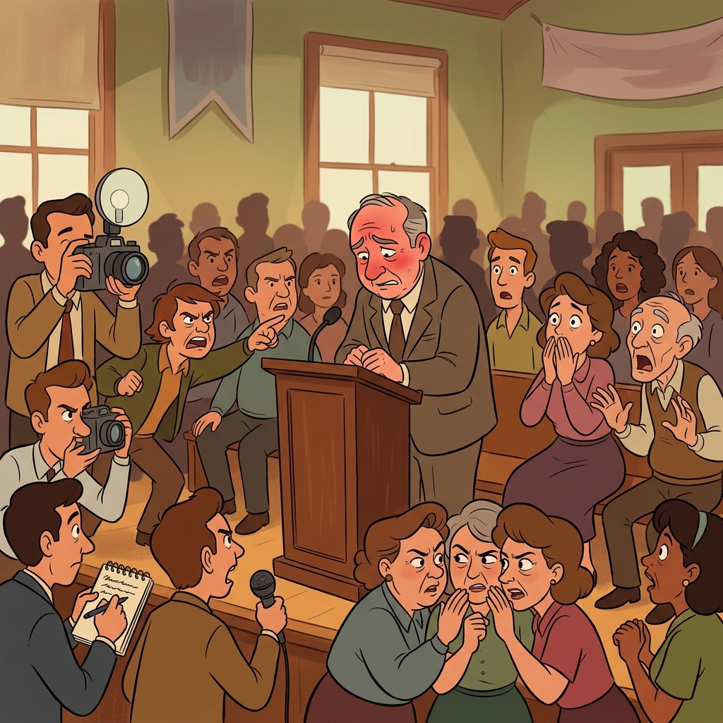The mayor’s scandalous secret made everyone in the town shocked and angry.