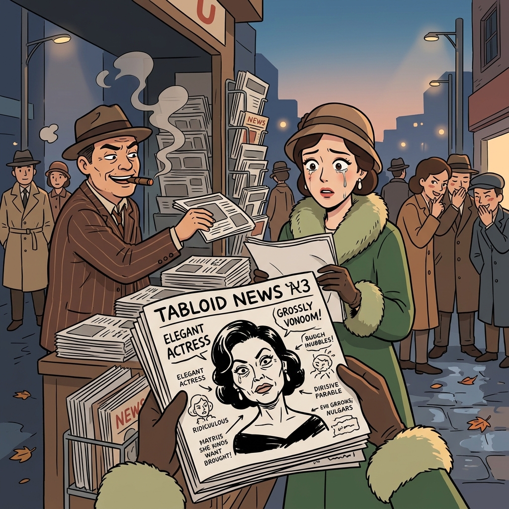 The tabloid printed scurrilous lies about the actress, ruining her reputation overnight.