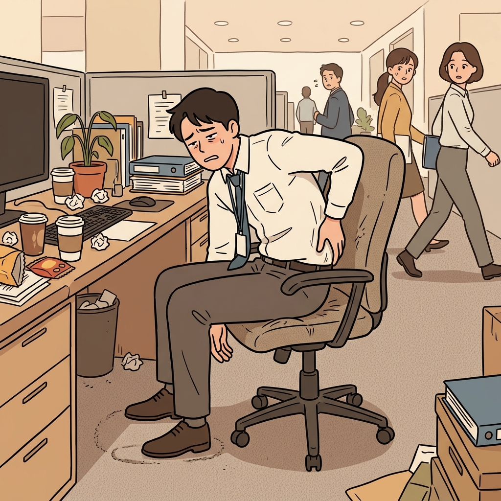 After months of a sedentary desk job, his back finally screamed in protest.