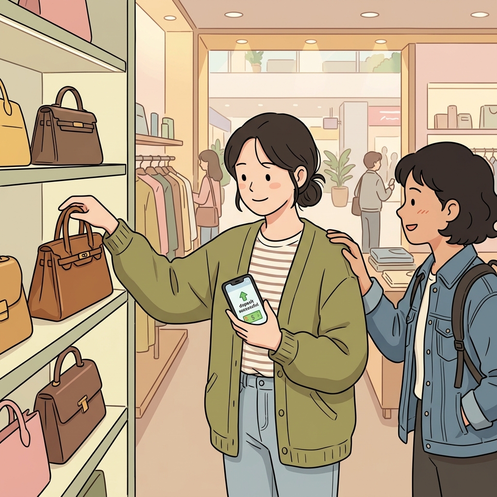 She made the sensible decision to save money instead of buying a luxury bag.