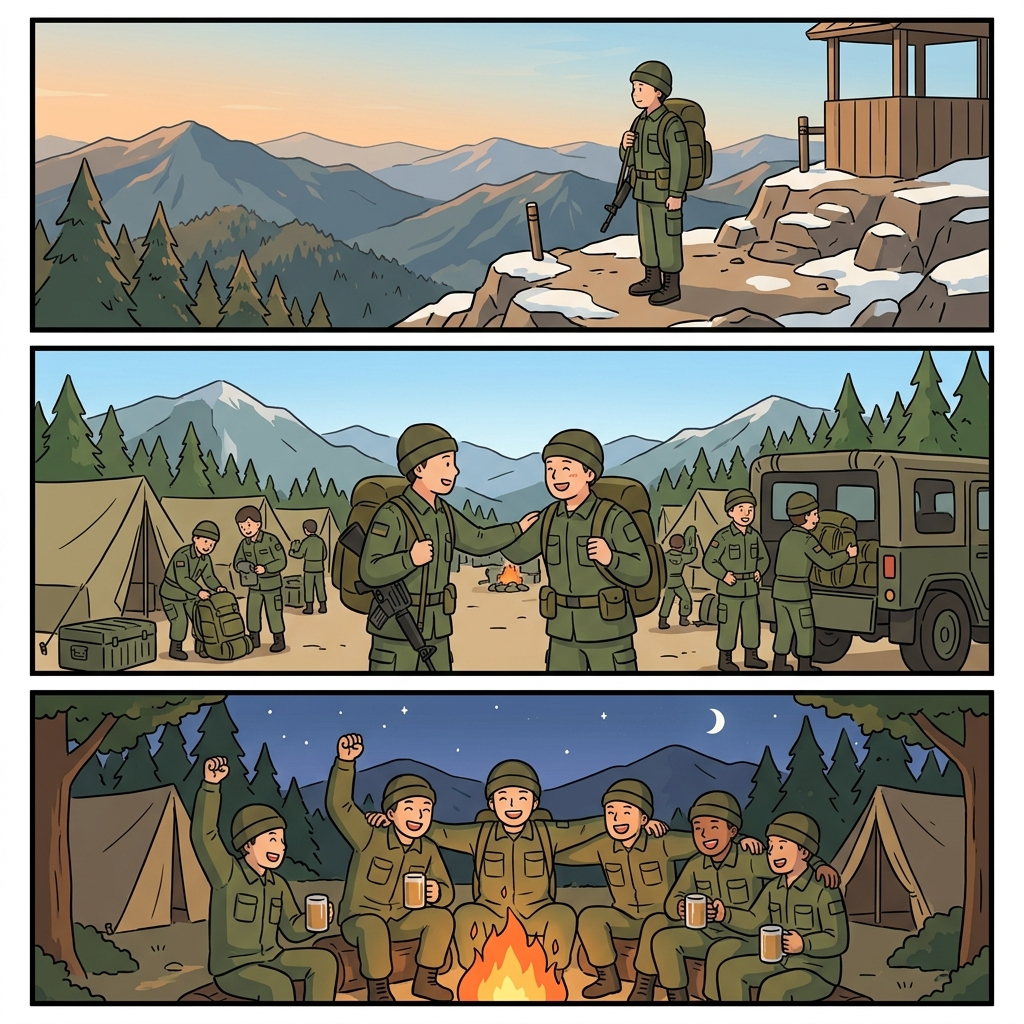 The solitary soldier joined the military and returned in victory.