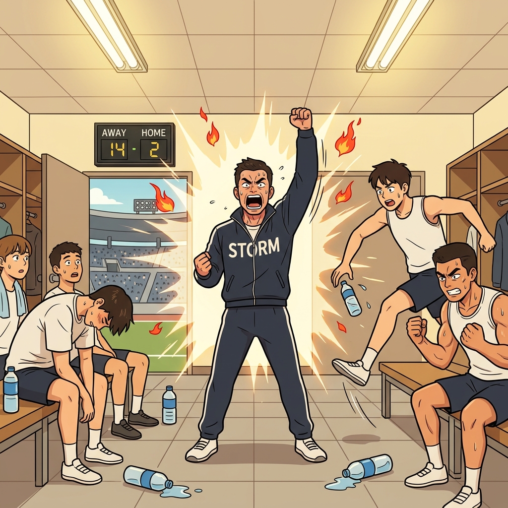 The coach's fiery speech spurred the tired team into a final sprint.