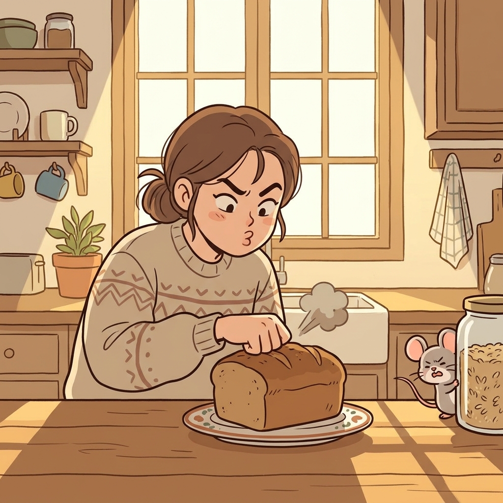 The bread had gone stale after sitting out for three days.