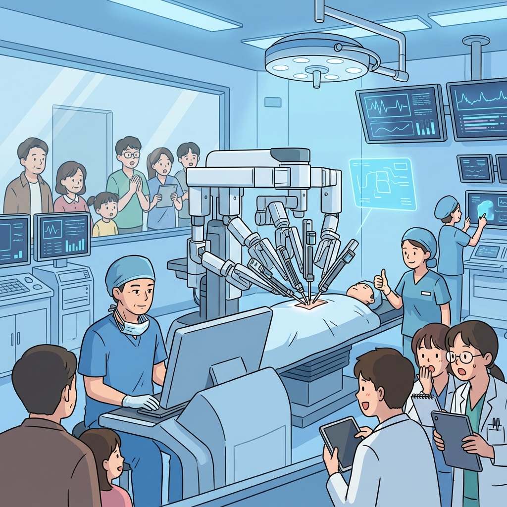 The new hospital uses state-of-the-art surgical robots for delicate procedures.