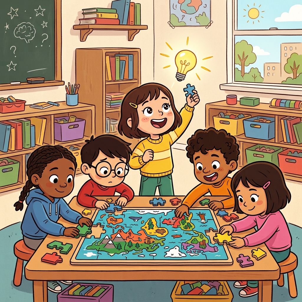 The puzzle stimulated the children's brains to think creatively. (STIMULUS → a stimulus stimulates your brain)
