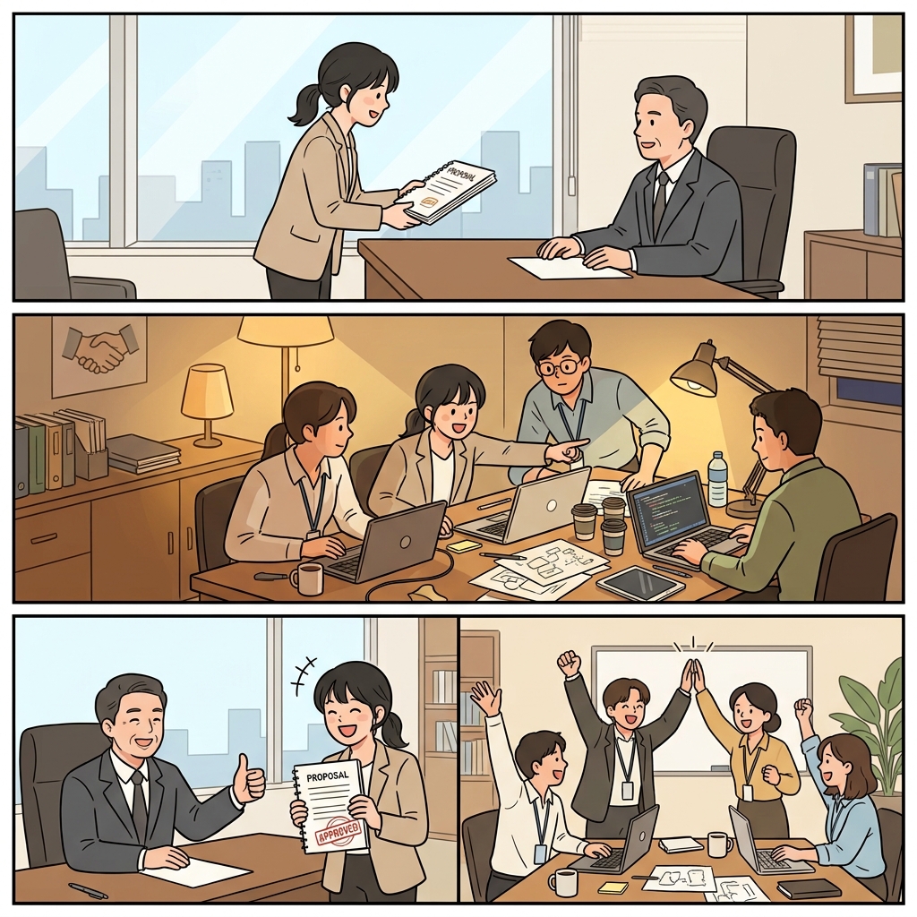 She submitted her proposal, committed to the project, and received permission to begin.