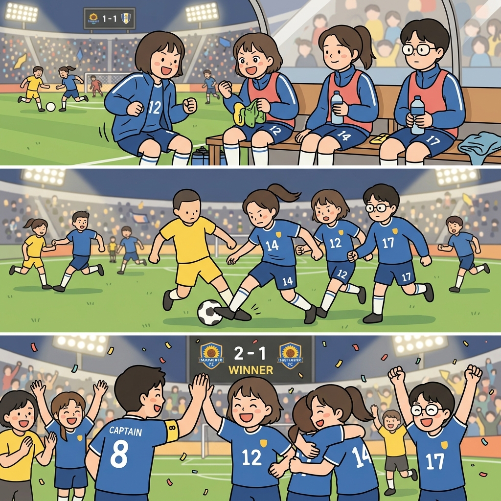 The substitute players constituted a strong team and contributed to the victory.