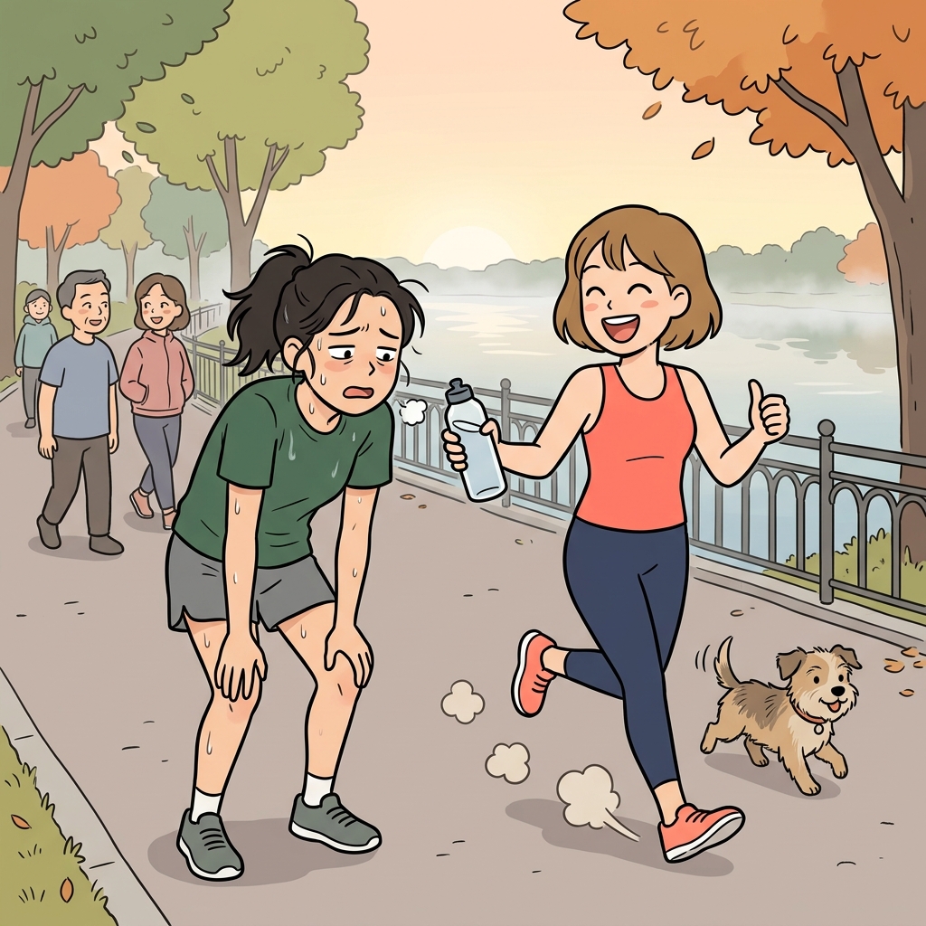 친구가 마라톤 훈련 내내 곁에서 응원해줬다.