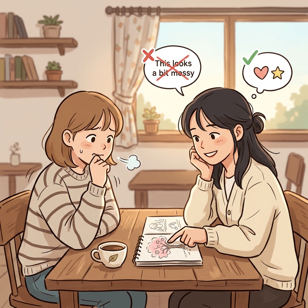 친구가 상처받지 않게 조심스럽게 말을 골랐다.