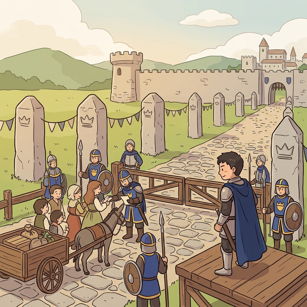 The guards marked the territory, protected the boundary, and enforced the king's authority.