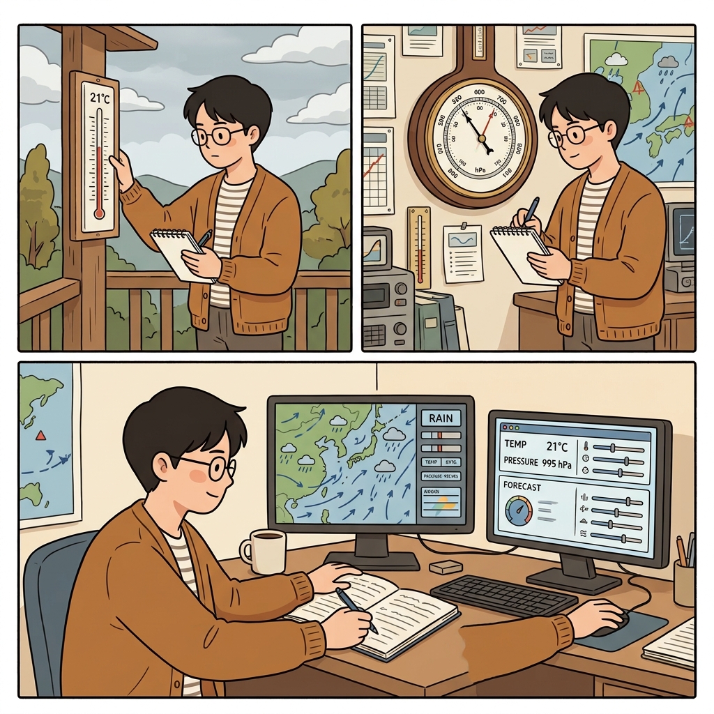 온도계와 기압계, 그리고 여러 측정 기준은 과학자들의 날씨 분석을 도왔다.