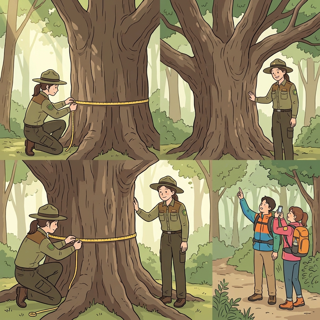 나무의 굵기는 튼튼함을 보여 주었고, 그것을 본 모든 사람은 그 강인함에 감탄했다.