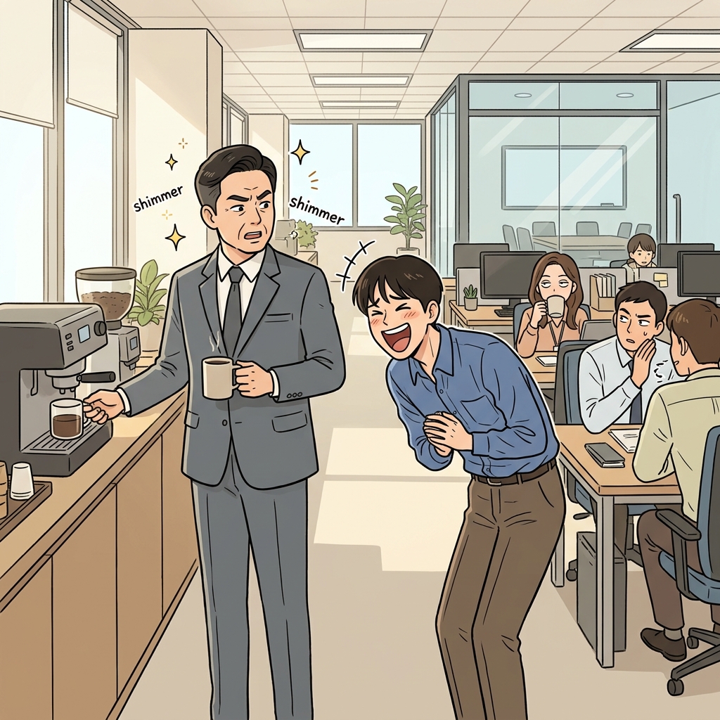 저 사람, 사장 앞에서만 유난히 굽신거리네.