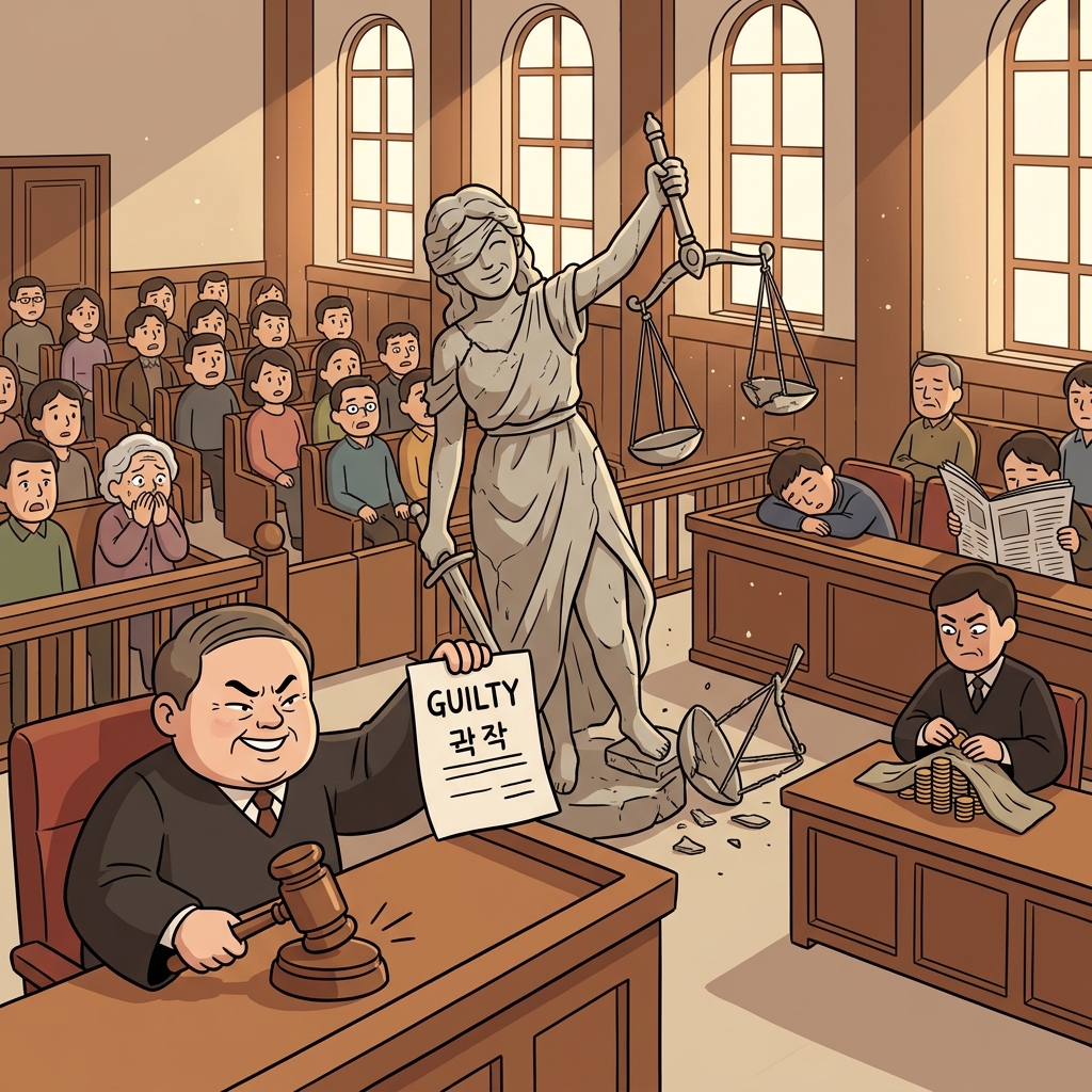 The rigged trial was a travesty of justice — everyone knew the verdict beforehand.