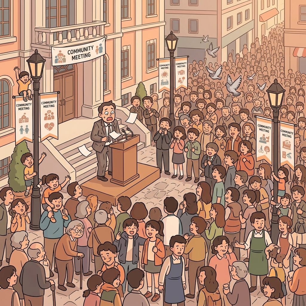 The mayor was stunned by the massive turnout at the town hall meeting.